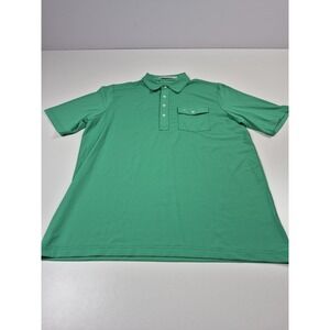 Criquet Polo Shirt Mens Large Green Pocket Performance Golf Stretch Lightweight